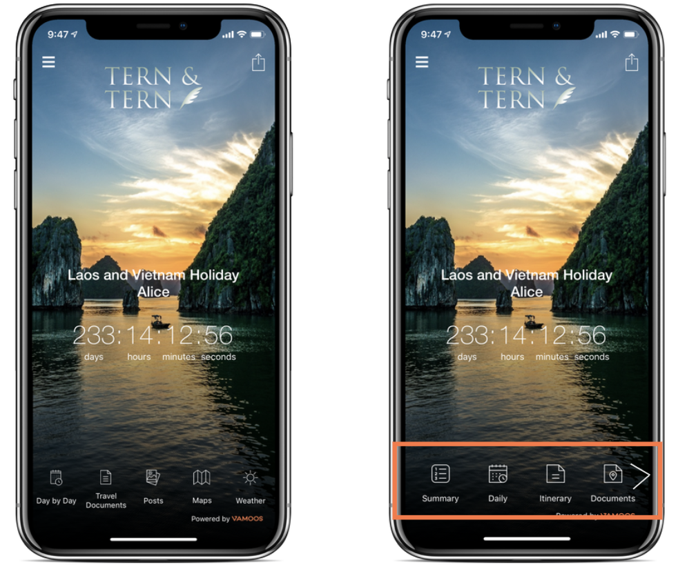 Scrolling functionality on the home screen