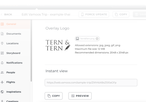 Vamoos Travel App: Feature overview
